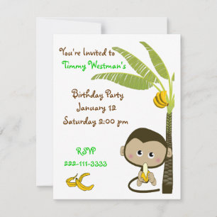 Monkey Birthday Invitation