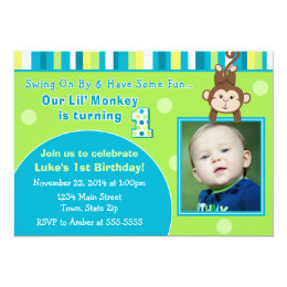 Monkey Birthday Invitations | Zazzle