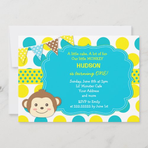 Monkey Birthday Invitations