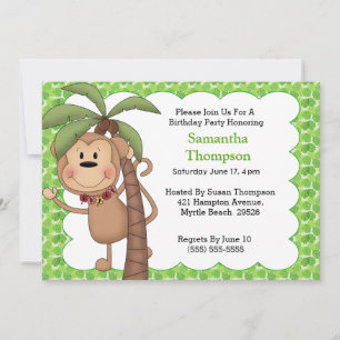 Monkey Birthday Invitations