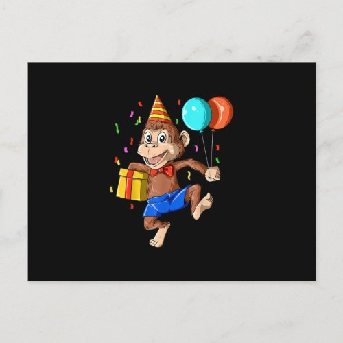 Monkey Birthday Monkey Birthday Party Monkey Invitation Postcard
