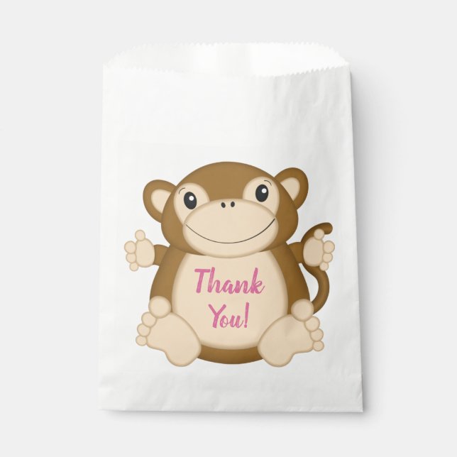Monkey Birthday Party Favor Bag (Front)