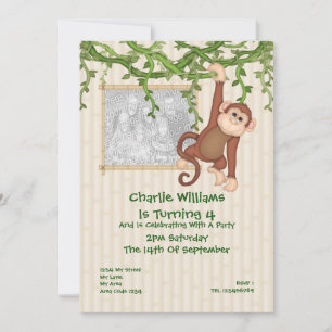 Monkey Birthday Party Invitation