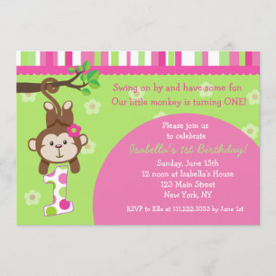 Monkey Birthday Party Invitations