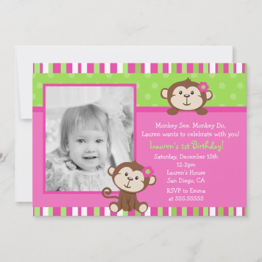 Monkey Birthday Party Invitations | Zazzle.com