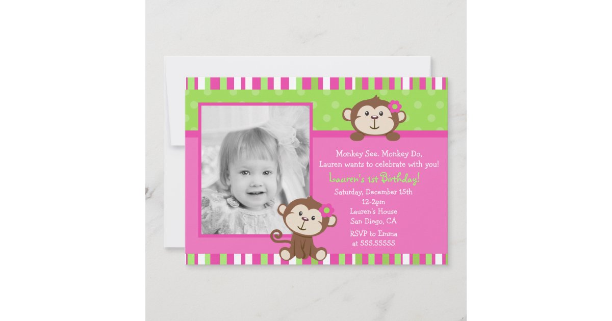 Monkey Birthday Party Invitations | Zazzle