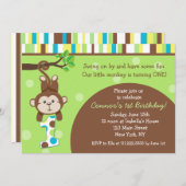 Monkey Birthday Party Invitations (Front/Back)