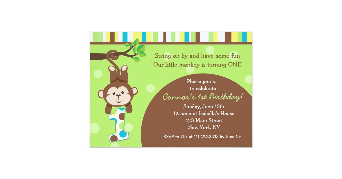 Monkey Birthday Party Invitations | Zazzle.com