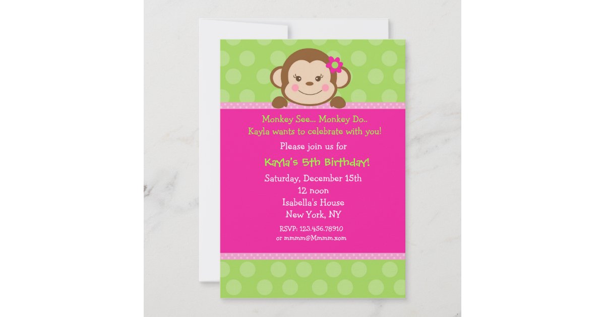 Monkey Birthday Party Invitations | Zazzle