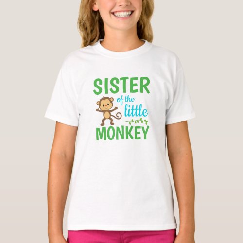 Monkey Birthday T_Shirt for Sister