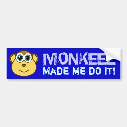 Monkey Bizness Face Design Bumper Sticker