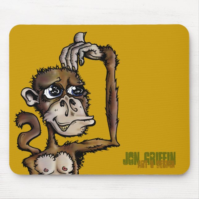 Monkey Bizness-JGAD, Jon Griffin, Art & Design Mouse Pad (Front)