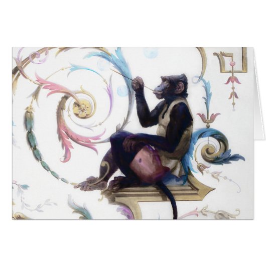 Monkey Blowing Bubbles Cards (Front Horizontal)