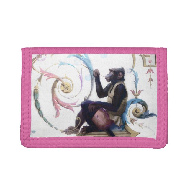 Monkey Blowing Bubbles Trifold Wallet (Front)