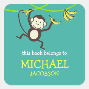 Monkey Bookplates / School Labels