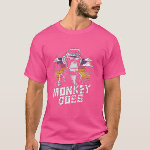 Monkey Boss Cool Retro Palm Beach T-Shirt