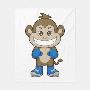 Monkey Boxing Boxer Boxing gloves Fleece Blanket