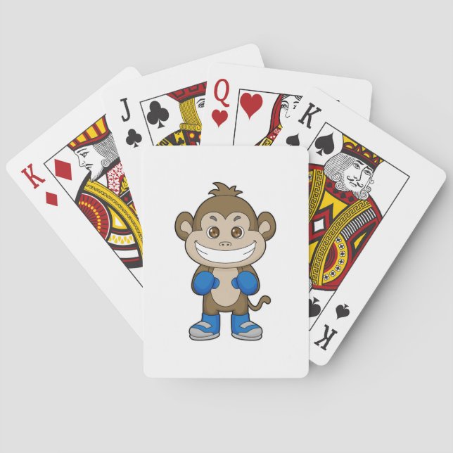 Monkey Boxing Boxer Boxing gloves Poker Cards (Back)