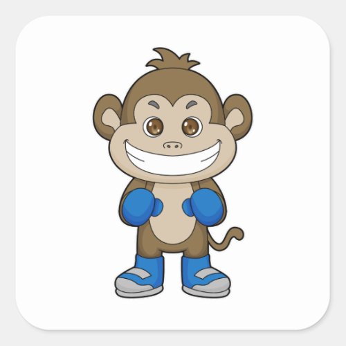 Monkey Boxing Boxer Boxing gloves Square Sticker