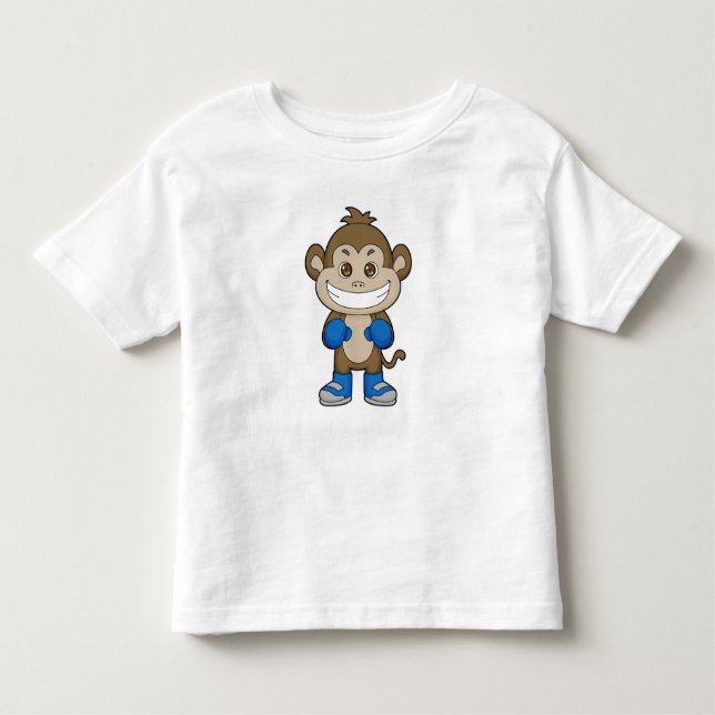 Monkey Boxing Boxer Boxing gloves Toddler T-shirt (Front)