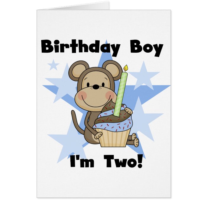 Monkey Boy 2nd Birthday Tshirts and Gifts Card