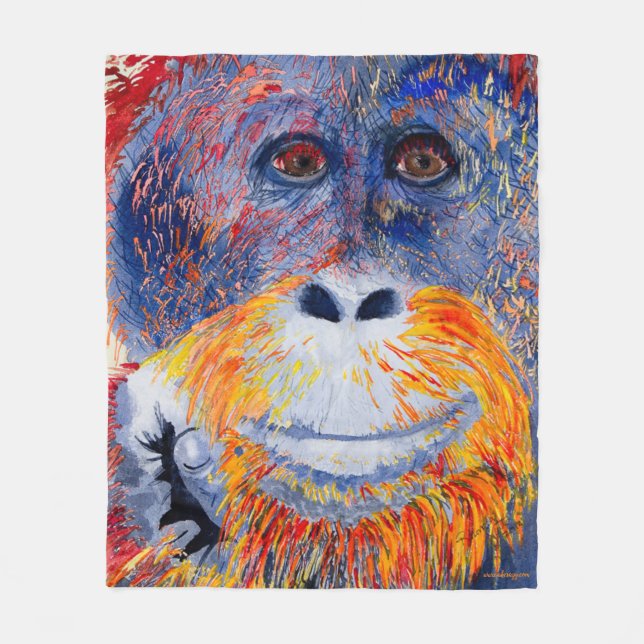 Monkey Boy Fleece Blanket (Front)