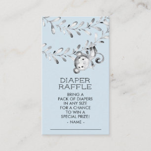 Monkey Boys Baby Shower Diaper Raffle Ticket Enclosure Card