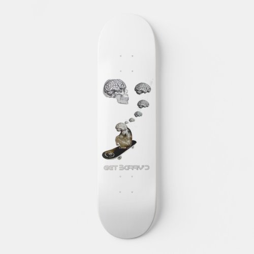 Monkey Brain white Skateboard