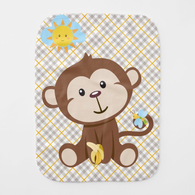 Monkey Burp Cloth (Front)