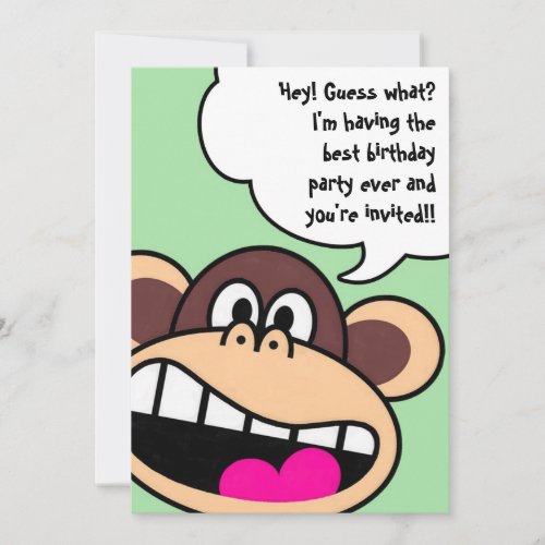 Monkey Business Birthday Party Invitation