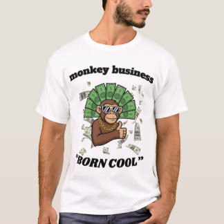 Monkey Business – Born Cool Chimpanzee Street Art T-Shirt