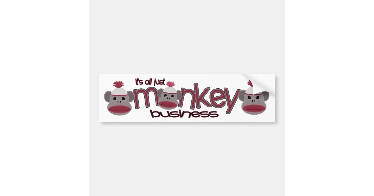 Monkey Business Bumper Sticker | Zazzle