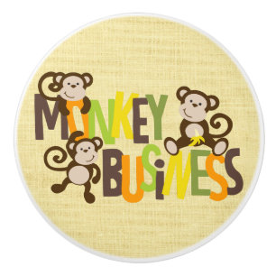 Monkey Business Ceramic Knob