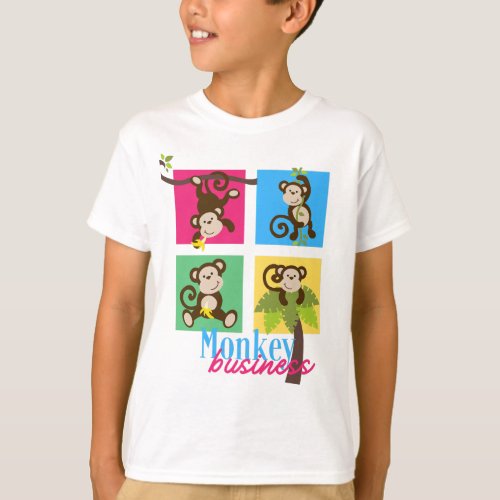 Monkey Business Funny Animal Design T_Shirt