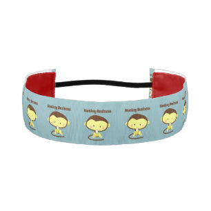 Monkey Business Funny Cartoon Monkey Design Athletic Headband