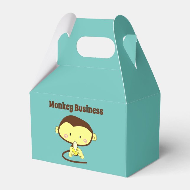 Monkey Business Funny Cartoon Monkey Design Favor Boxes (Front Side)