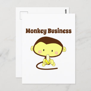 Monkey Business Funny Cartoon Monkey Design Postcard