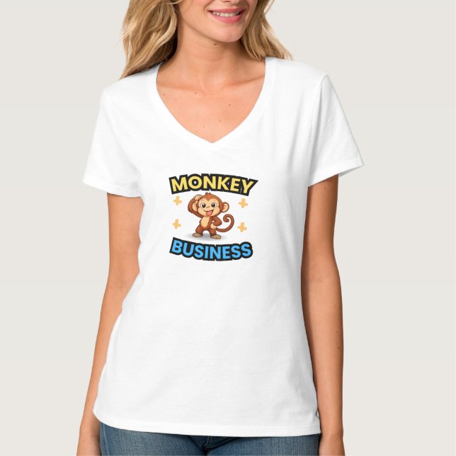 Monkey Business Funny  T-Shirt (Front)