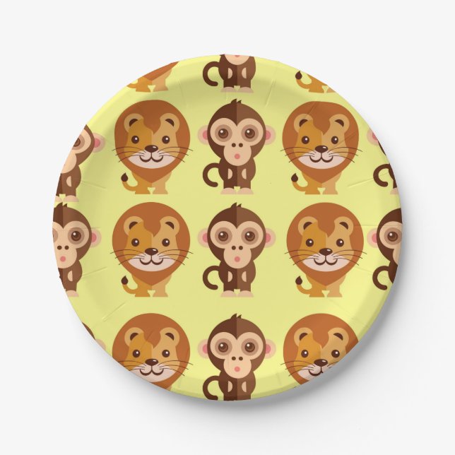 Monkey Business & Lion Laughs Paper Plates (Front)