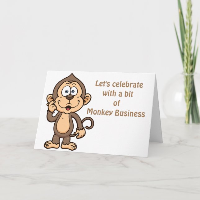 MONKEY BUSINESS-ME/YOU AND MISTLETOE CHRISTMAS HOLIDAY CARD (Front)