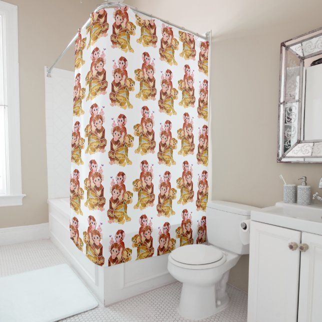 "Monkey Business" Shower Curtain (In Situ)