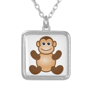 MONKEY BUSINESS SILVER PLATED NECKLACE