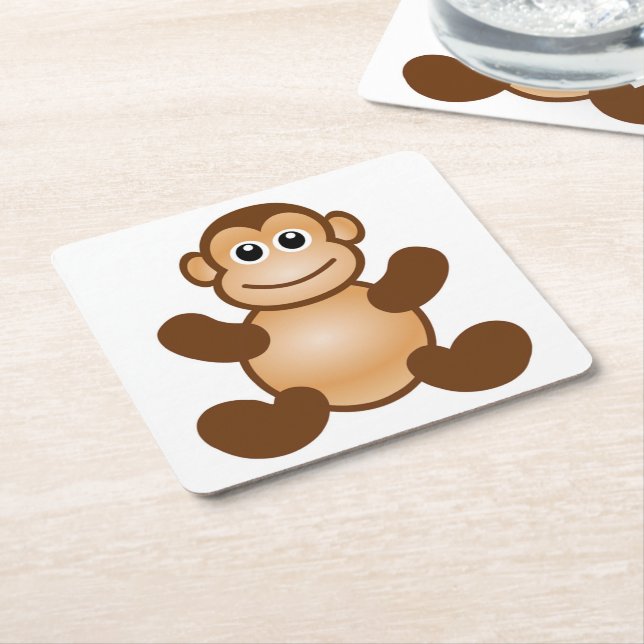 MONKEY BUSINESS SQUARE PAPER COASTER (Angled)