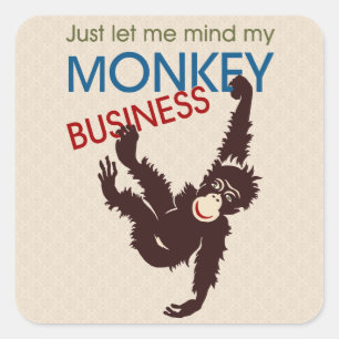 Monkey Business Square Sticker