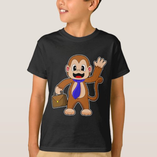 Monkey Businessman Briefcase T_Shirt