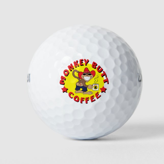 Monkey Butt Coffee Branded Golf Balls (Front)
