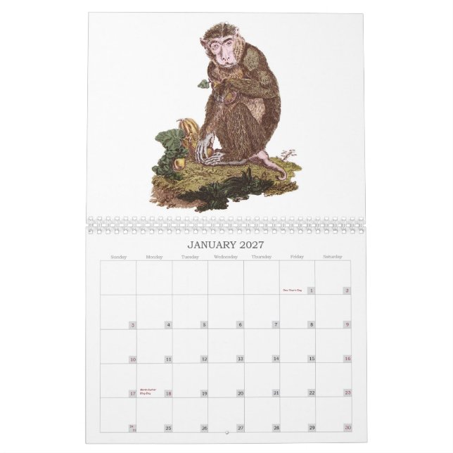 Monkey Calendar (Jan 2027)
