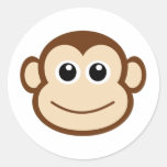 Monkey Cartoon Classic Round Sticker