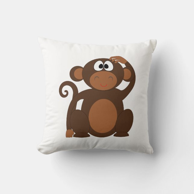 Monkey cartoon throw pillow (Front)