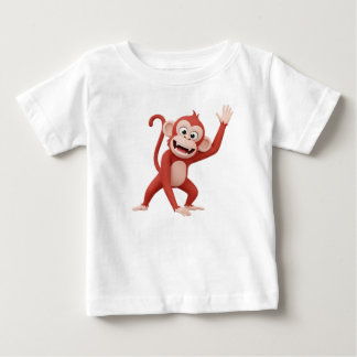Monkey Character Waving Hello Baby T-Shirt
